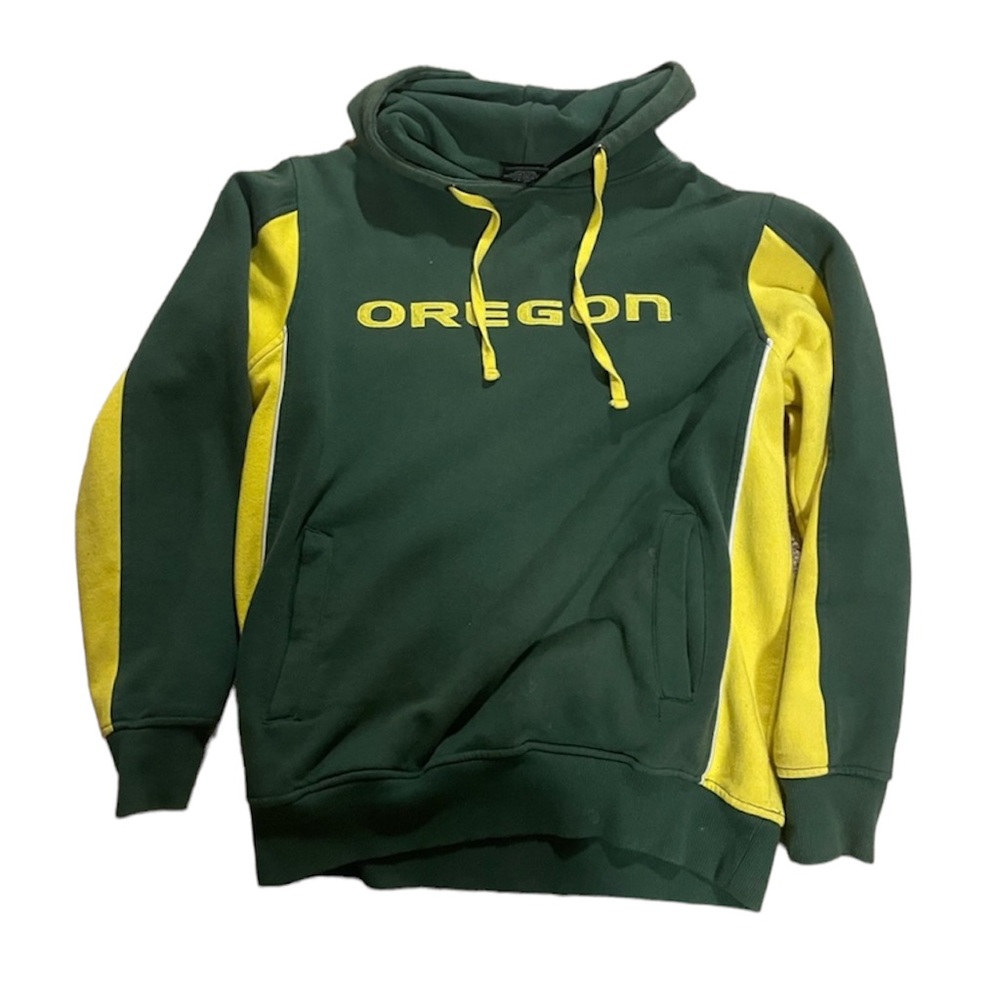 rare vintage oregon ducks green and yellow hoodie size small men’s